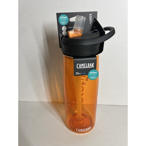 Camelbak Eddy+ 25 oz. Orange Water‎ Bottle Leak Proof Flip Straw New With Tags - Picture 1 of 3